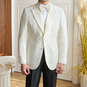 White Formal Host Suit Jacket