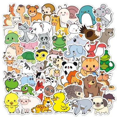 HUAQILI | สติกเกอร์สัตว์การ์ตูน 100 ชิ้น