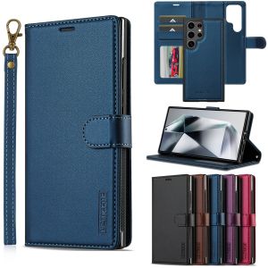 2 in 1 Magnetic Flip Leather Case for Samsung Galaxy S26 Ultra S25 Edge Plus S24 S23 Fe S22 S26U Card Slots Wallet Phone Cover