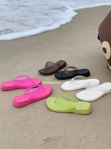 Dép Sandal Đế Bằng Dải Mỏng Kiểu K Cho Nữ Mùa Hè Sử Dụng Ngoài Trời Jelly Chống Mùi Hôi Với Thiết Kế Kẹp Ins Hợp Thời Trang