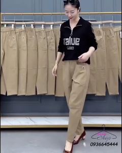 Quần Kaki Nữ Cạp Chun ✔ Phong Cách Trẻ Trung Sành Điệu Mẫu mới-XMTĐ-mã kaki