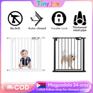 Safety Gate for Dogs and Babies No Drilling Installation 180° Dual Swing Door Adjustable Pet Fence Child Stair Guard