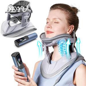 DEYU Neck Traction Device  Neck Traction Device Cervical Collar Smart Neck Traction Device Adjustable Air Pump Relief for Herniated Disc Spine Alignment