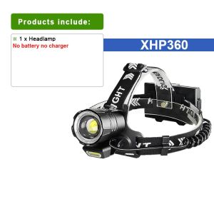Newest XHP360 LED Headlight Super High Power Headlamp Rechargeable Powerful Led Head Flashlight  Strong Light Camping Head Torch