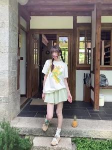 Small Size Elastic Waist A-Line Short Half Skirt