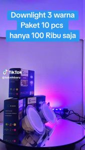 PAKET HEMAT LAMPU DOWNLIGHT 10 PCS 3 WARNA 5W 6W PUTIH NATURAL KUNING INBOW 220V ESTETIK LIST SILVER