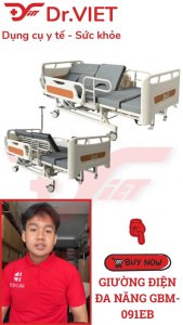 Giường điện đa năng GBM-091EB Giường Năng Hạ Lưng Chân Có Bô Vệ Sinh & Tay Vịn
