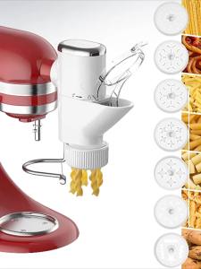 2024 Gourmet Pasta Press Attachment for KitchenAid Stand Mixers Pasta Press Maker for KitchenAid with 7 Interchangeable Pasta