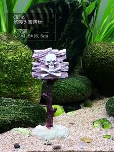 Resin Aquarium Decoration Ornaments Artificial Shark Warning Sign Landscaping Accessories for Fish Tank Aquarium Background