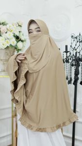 Hijab Cadar Super Jumbo Rempel/Khimar Jersey Cadar XXXXL/Jilbab Cadar Tali Jersey(Cadar Rempel)