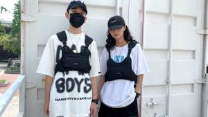 กระเป๋าคาดหน้าอกความจุขนาดใหญ่ สไตล์ฮิปฮอป สไตล์สตรีท แฟชั่นคู่รัก