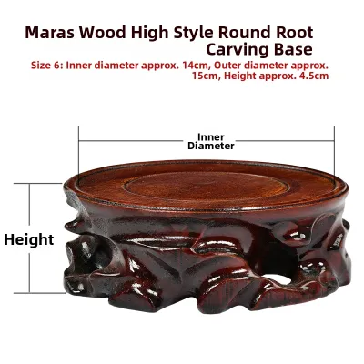 Solid Wood Display Stand Redwood Circular Base