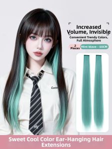 AINIYA | Tóc Giả Dài Đổi Màu Tự Nhiên Không Đường Nối Có Dây Đeo Tai