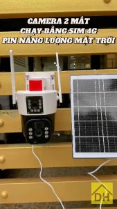 Camera 2 Mắt Năng Lượng Mặt Trời 10M Eseecloud Chạy Bằng Sim 4G TG37-1  App IP PRO (Eseecloud) Mẫu Cao Cấp