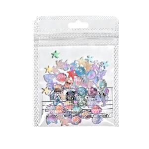 50Pcs/bag 3D Conch Shell Nail Charms Colorful Jellyfish Ocean Resin Translucent DIY Nail Art Decorations