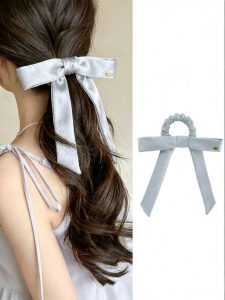 PINK EMPRESS | Silk Bow Fringe Hair Tie