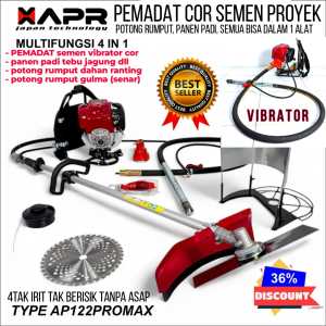 XAPR RAJA alat PEMADAT cor semen proyek 4tak mesin vibrator cement potong rumput panen padi AP122 PROMAX SERIES