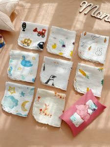 Soft Double Layer Bamboo Cotton Baby Towels 8 Pack Thin Cloth Handkerchiefs for Infants Face Washes PP Towels Saliva Towels
