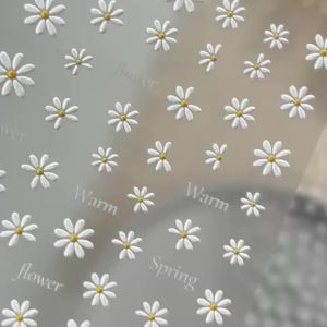 1 Cái 5D Dập Nổi Hoa Cúc Dán Móng Tay Nghệ Thuật Màu Trắng Tự Dính Hoa Cúc Làm Móng Đề Can Cho Mùa Xuân Hè