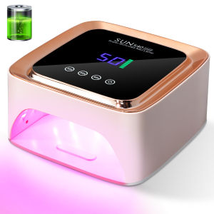 57 UV LED Nail Lamp Rechargeable Gel Nail Dryer with Timers Automatic Sensor LCD Display Large Screen Manicure Light Tool