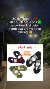 SL Flash Sale Beli 1 Gratis 2 Sandal Distro Jepit Pria Louluen Tali Webbing Terbaru 2025