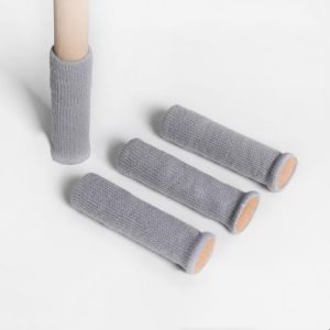 24pcs Chair Leg Socks Knitted Furniture Leg Socks Upgrade Floor Protector Mute Wear Resistant Table