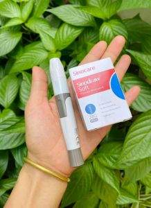 [Mua 1 được 2] Bộ hộp 50 kim lấy máu tiểu đường SinoCare và Bút lấy máu đường huyết loại Xịn +Tặng kèm túi rút tiện dụng
