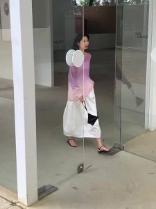 epoque de rueen | Light Airy Elastic Waist Pleated Flattering Split Midi Skirt