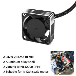 RCZIPROY RC 25mm 30mm 35mm 40mm 50mm Fan Cooling Fan RC Creeper 1/10 1/8 1/5 540 550 3650 Motor Brushless/Brushed ESC RC Car