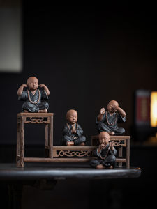Mr. Han Jiang Purple Sand Sibu Monks Creative Tea Pet Ornaments Boutique Supportable Cute Ceramic Tea Table Decoration
