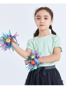 Colorful Dance Performance Hand Flowers Wristbands for Childrens Day Nursery School Sports Meeting Cheerleading Arm Bands