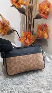 ของแท้ 💯% กระเป๋าสะพายข้าง COACH CV921 GRAHAM CROSSBODY BAG IN SIGNATURE CANVAS (QBNRX)