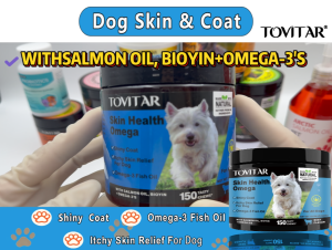 Tovitar® Healthy Dog allergy Treats Supplement Snack for Pets With Dog probiotics Skin & Coat Supplements for Dogs Healthy Skin & Shiny Coat，Dog Supplements