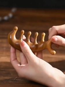 Massage comb for head neck and face - Sandalwood massage comb hair scalp original