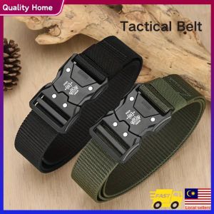 New mens tactical nylon belt outdoor canvas elastic training buckle belt fashionable and durable belt multifunctional belt work clothes canvas pants belt automatic buckle belt战术腰带