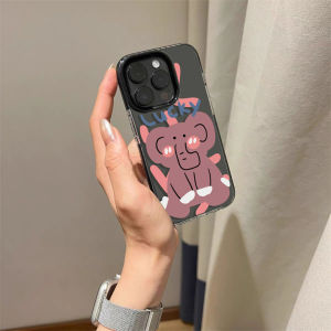 เคสโทรศัพท์ซิลิโคนสีชมพูลายช้างเล็กสไตล์เกาหลีสำหรับ iPhone 17 pro Max Apple 13 รุ่นใหม่ 17 ซิลิโคนนุ่ม 16 pro สร้างสรรค์ 11 คู่ 14 pro Max 15