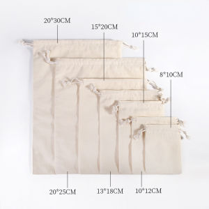 5 10 20 50Pcs/Pack Natural Cotton Drawstring Storage Bags Christms Wedding Gift DIY Plain Pouch Reusable Home Organize Dustbag
