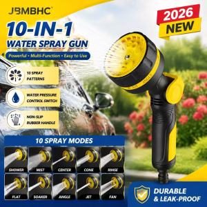 JBMBHC Heavy Duty Garden Watering G-un 10 Modes High Pressure Sprinkler Nozzle Portable Hose Wand for Car Wash Yard Plant Irrigation
