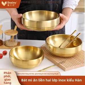 Bát Inox 304 Chất Lượng Thực Phẩm Màu Vàng Hàn Quốc Dùng Cá Nhân