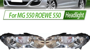 For MG 550 ROEWE 550 Halogen Headlight Assembly OEM Style Front Headlamp Bulb Socket Plug & Play Replacement