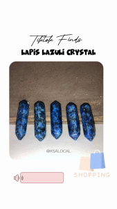 Natural Blue Lapis Lazuli Crystal Point | Polished Healing Gemstone Wand for Reiki Chakra Balancing Crystal Collection & Home Decoration