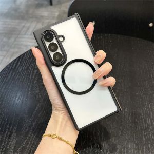 Fold8 Case Cover For Magsafe Magnetic Matte Phone Case For Samsung Galaxy Z Fold 7 8 5G Ultra Transparent Hinge Protection Cover