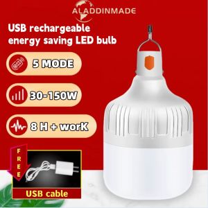 【BUY 1 TAKE 1】5 Modes Rechargeable LED Light Bulb With USB Cable LED Chargeable Light Rechargeable Lamp Emergency Light Bulb Emergency Lamp Charging Bulb Waterproof Hanging Light Bulb For blackout Camping Super Bright Ilaw Na Chargeable Maliit Foulb
