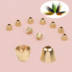 40pcs Size S L Brass Conehead Copper Beads Fly Tying Material for Woolly Bugger Streamer Minnow Tube Fly Trout Bass Fishing Lure