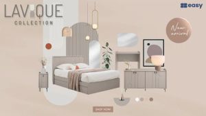 SB Design Square SB FURNITURE กระจกแบบแขวน รุ่น Lavique สีครีม (W90xD2.1xH60 ซม)