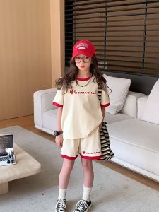 Bộ cộc tay bé gái đồ bộ cho bé gái mùa hè set quần áo mùa hè cho bé gái mẫu Tim size 18-50kg chất liệu cotton thoáng mát