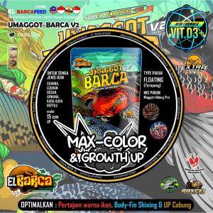 ￼UMAGGOT BARCA V2 30gr XTRA JANGKRIK Pakan Pelet Ikan mix udang barca maggot super khasiat 2x lipat pelet optimalkan mutasi warna ikan menjadi lebih tajam & cerah