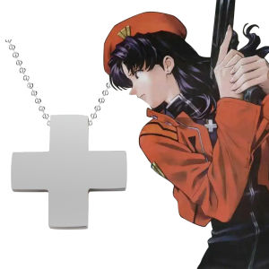 Anime EVA Katsuragi Misato Cosplay Jewelry Beads Chain Charms Amulet Necklaces Dropship Alloy Cross Pendant Necklace for Women
