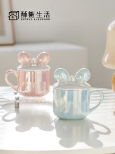 Bows Ceramic Mug Creative Design Water Cup Good-looking Office with Lid For Home Niche Style Breakfast Cup