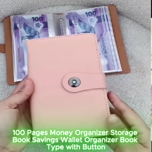 100 Pocket Money Ipon Savings Organizer 100 Pages Money Organizer Storage Book Savings Wallet Organizer Book Type with Button